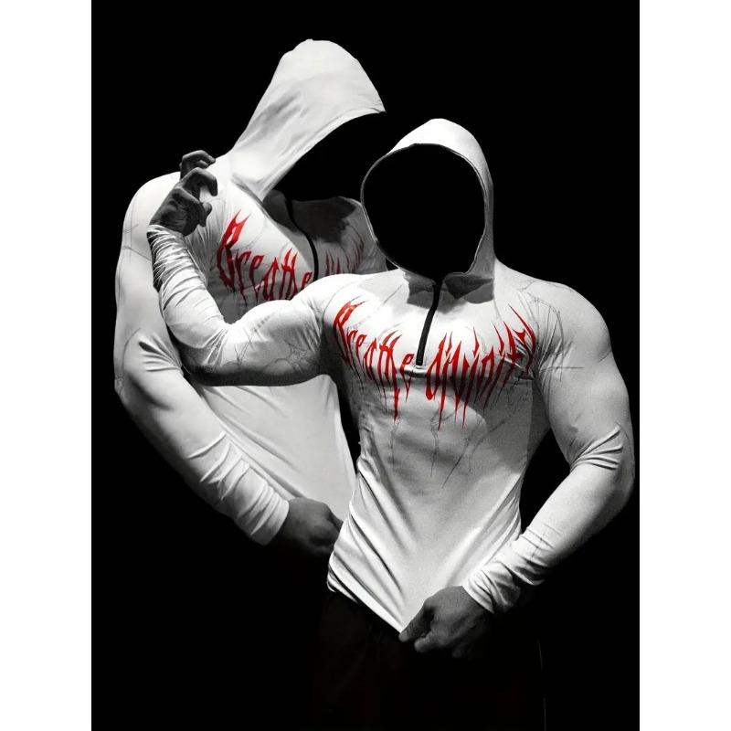 

Breathedivinity Спорт и Фитнес Худи-тайтсы с принтом, на молнии до середины, быстросохнущие, высокие S белый