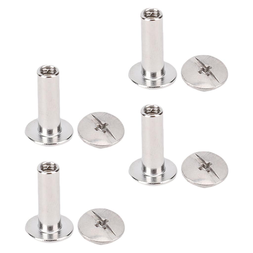 100 Pairs Rivets Screws Kit M3 Stainless Steel Flat Round Fence Cleat Nuts for Leather