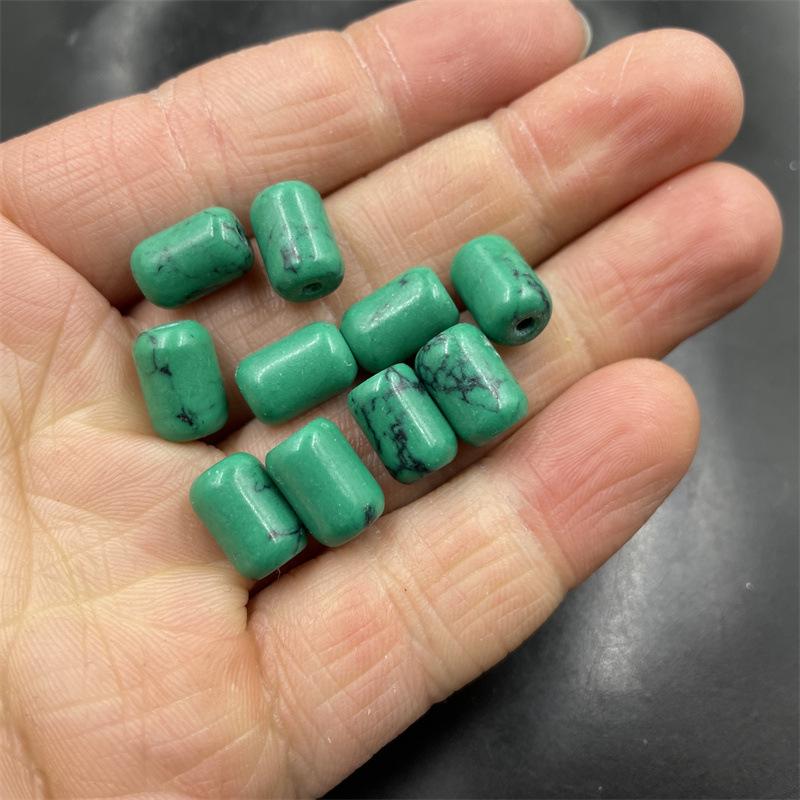 Optimized Turquoise Tube Beads Loose Long Beads for DIY Jewelry