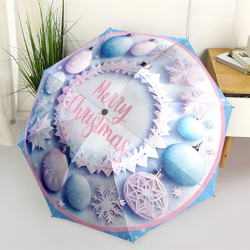 

1pc Christmas Decorations Automatic Opening and Closing Folding Umbrella with 8 Iron Ribs - Portable, Foldable for Travel yy251124071