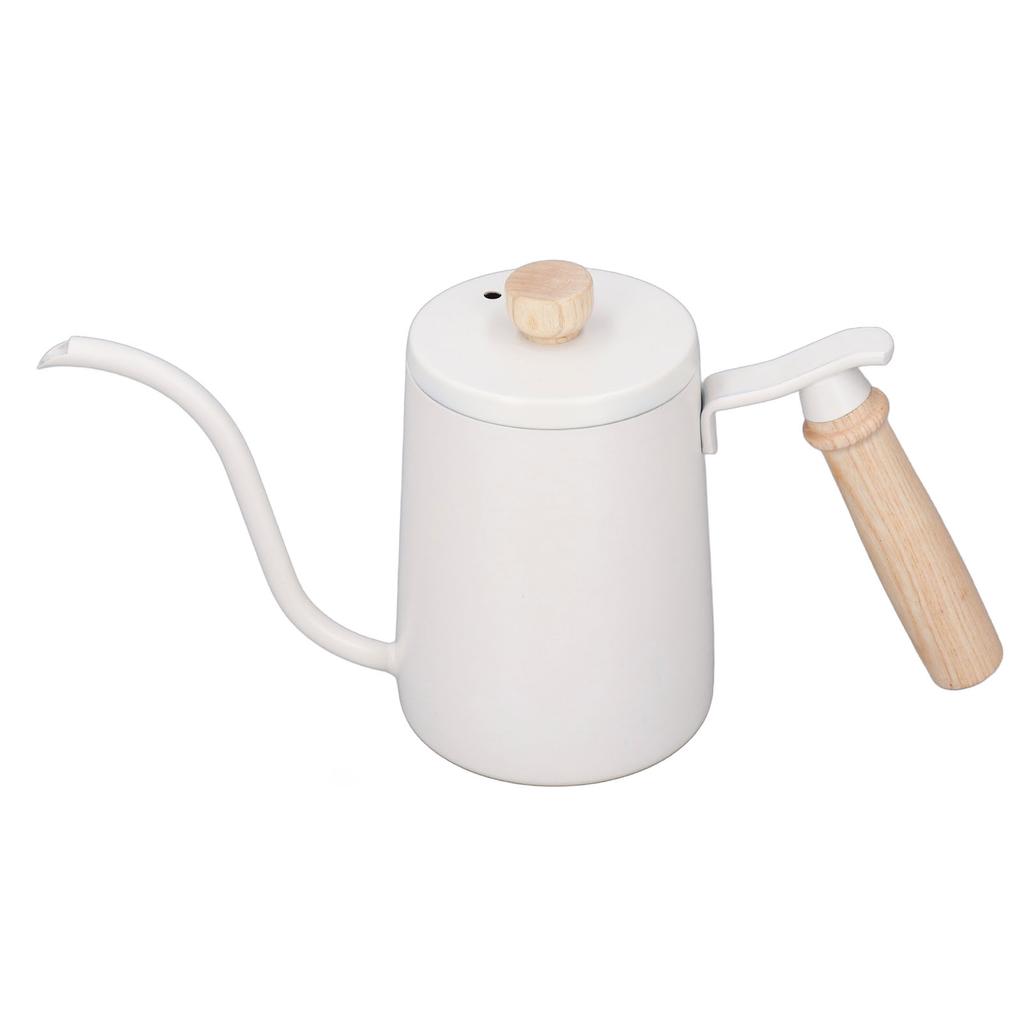 Coffee Pour Over Kettle 600ml Gooseneck Vent Hole Wooden Handle Food Grade Stainless Steel Ergonomic Gooseneck Kettle