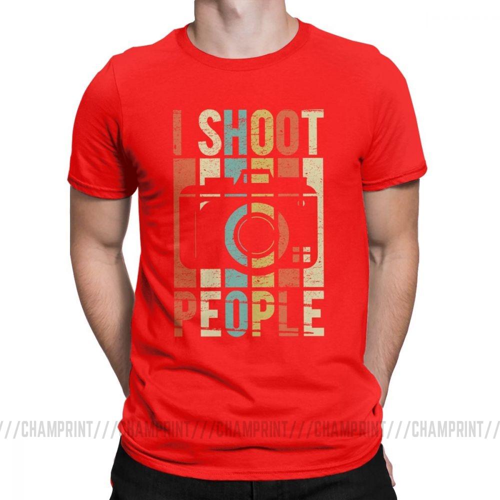 Men S Vintage Shoot People Photographer T Shirt Novelty 100 Cotton Tee Shirt Short Sleeve T