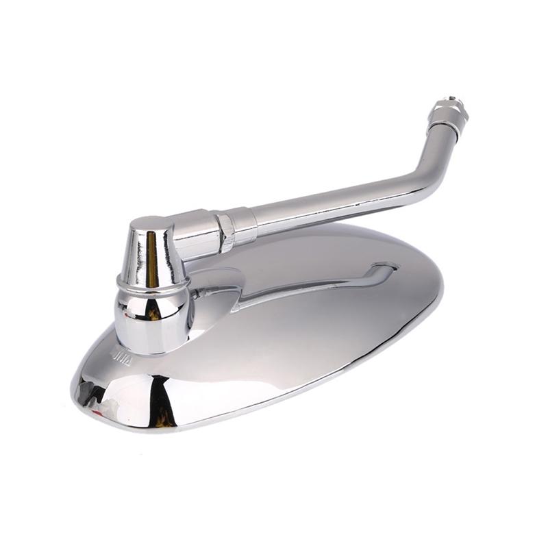 2Pcs Motorrad Oval Chrom Rückansicht Glas Spiegel Für Ducati Ktm Kawasaki