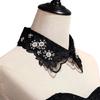 Fashionable Embroidery Floral Beaded Lace Fake Collar for Women Lapel Ruffled Organza Removable Collar Dress Accessory