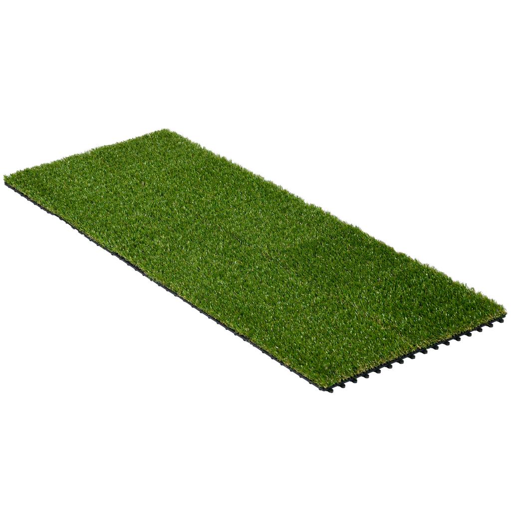 10 Stück 30 x 30cm Kunstrasen, 25mm Florhöhe Rasenteppich Kunstrasenmatte UV-beständig für Außenbereich