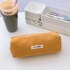 Solid Color Corduroy Pencil Case Student Art Minimalist Stationery  Pouch Zipper Coin Purse Women Makeup Bag Travel Organizer