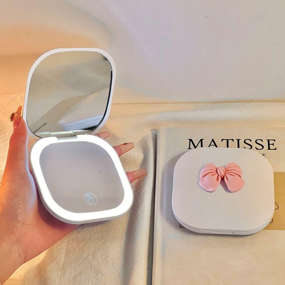 1X/3X Travel Cosmetic Mirrors Double Sided Pocket Mirror with Light LED Makeup Mirror  Bedroom