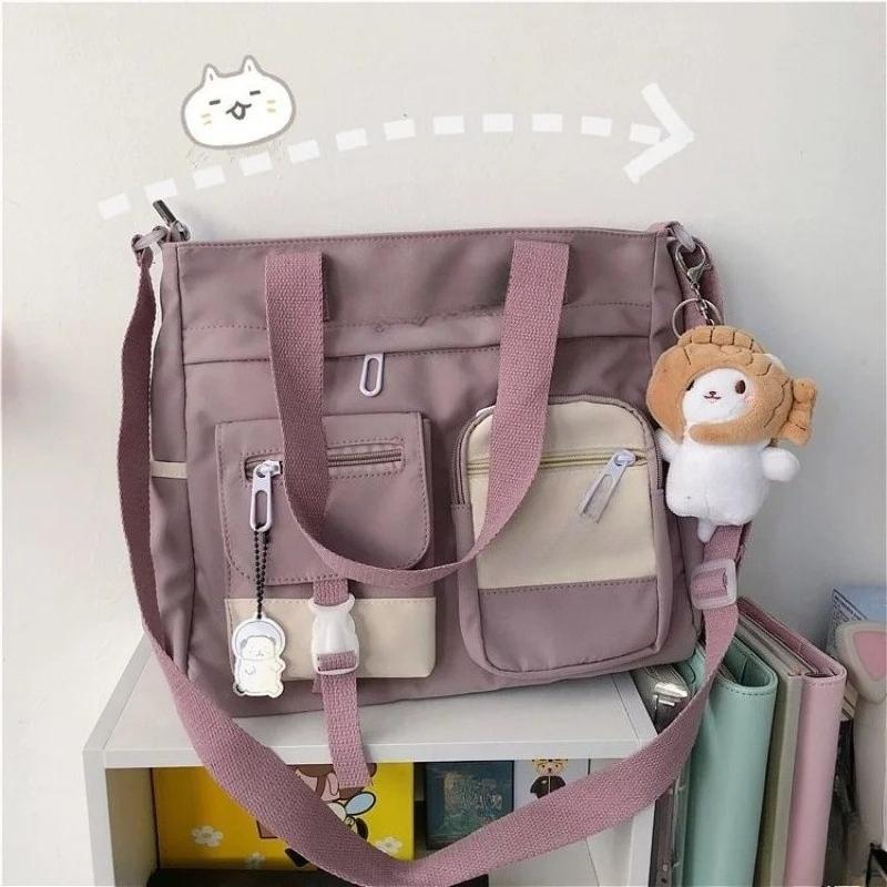 Wasserdichte Nylon-Canvas-Handtaschen für Damen, Umhängetasche, Japanische Damen-Umhängetasche, Schultaschen für Schülerinnen, Crossbody-Taschen für Mädchen, Aktentasche
