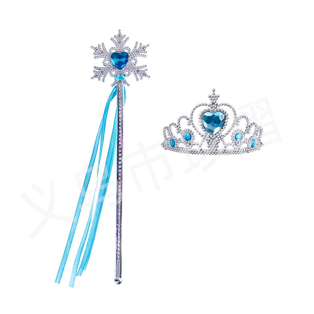 Elsa-Inspired Frozen Princess Accessory Set: Crown, Magic Wand, Necklace, Gloves, and Ring
