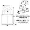 Master Lock Pack of 6 Brass Padlocks, Keyed Alike, 40x60x13 mm