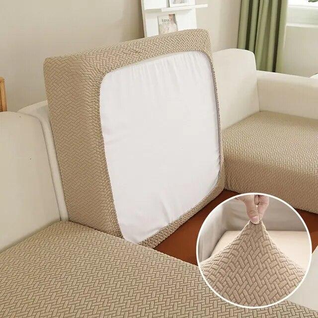 Jacquard Sofa Seat Cushion Cover for Living Room Pet Kids Furniture Protector T-shaped Sofa Cover Elasticity Armchair Seat Cover