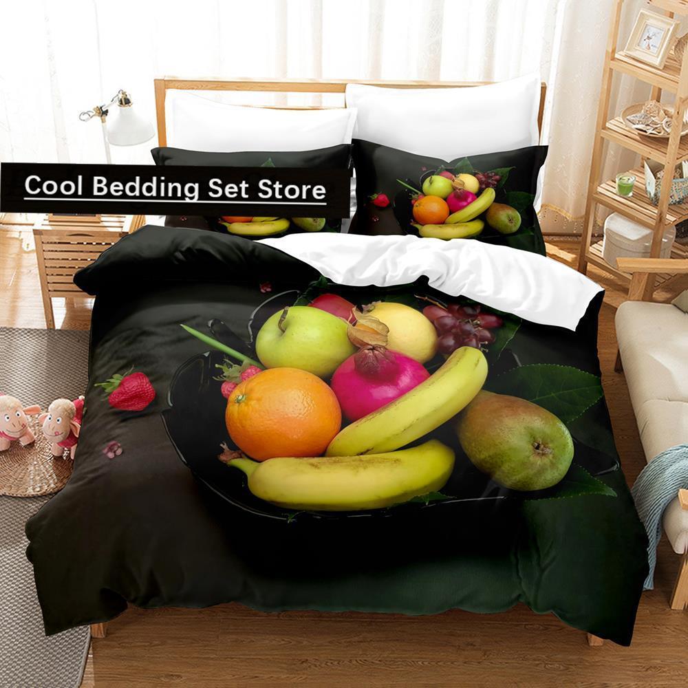 2014 Cartoon Erdbeere Gemüse und Obst Bettwäsche Set Einzel Twin Voll Königin King Size Bett Set Teenager Schlafzimmer Bettbezug S