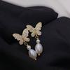 Butterfly Dancing Natural Freshwater Earrings Female Niche Design Temperament Earrings Mori Fairy Unique Earrings