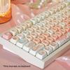 MOA Height Off-white Light Pink Strawberry Kitty Sublimation Keycaps 75 98 Complete Set of Mechanical Keyboard Keycaps