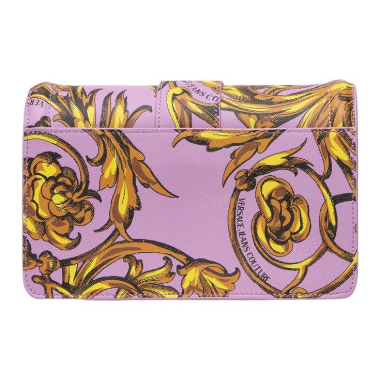 Versace Jeans Couture Magnetic Snap Closure Faux Leather Shoulder Bag Women Shoulder Bag Purple Red 72VA4BF1-71880-G30