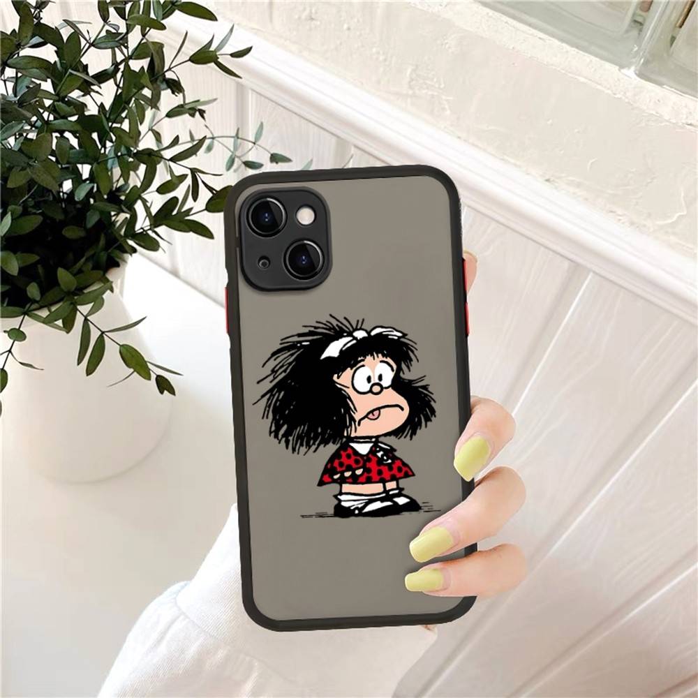 

Mafalda Phone Case For IPhone 14 11 12 13 Mini Pro Max 8 7 Plus X XR XS MAX Translucent Matte Cover iphone 11pro max