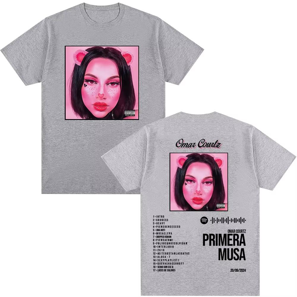 Lateinamerikanische Hip-Hop-Fans T-Shirt im Album-Stil für Männer und Frauen Mode Retro Lässig Baumwolle Kurzarm Musik Trendsetter Rap-Kultur