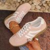 Damen Übergröße Deutsche Trainer Sneaker, Retro Colorblock Patchwork Freizeitschuhe, Komfort Flache Gehenschuhe für Damen