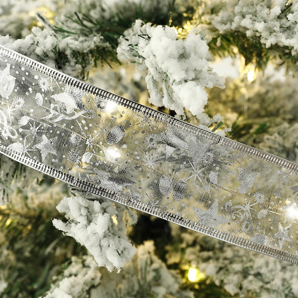 Dekorativní LED vánoční ozdoby s světelnými řetězy a mašlí