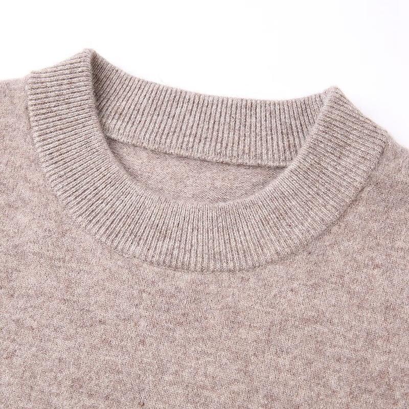 Hengyuanxiang Men's 100% Wool Round Neck Sweater