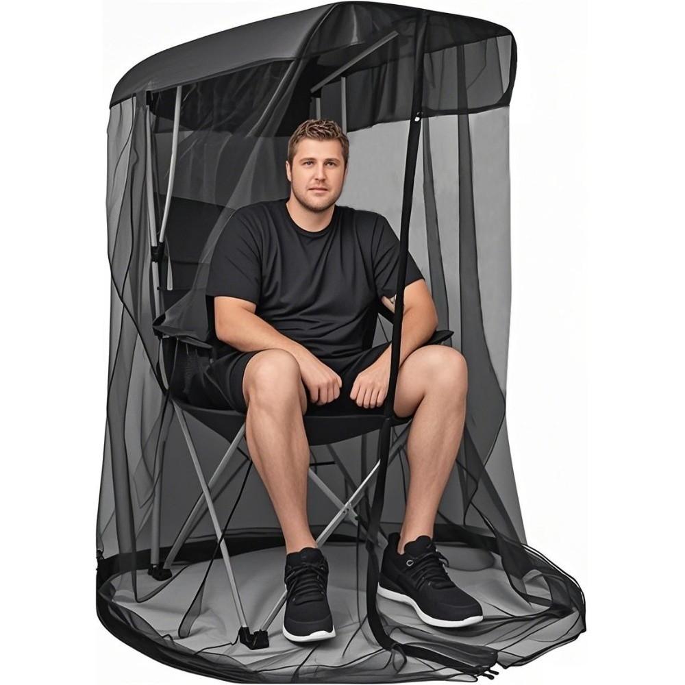 Foldable Design Chair Use Mosquito Net Zipper Opening Mesh Tent Insect Shield Net  Camping