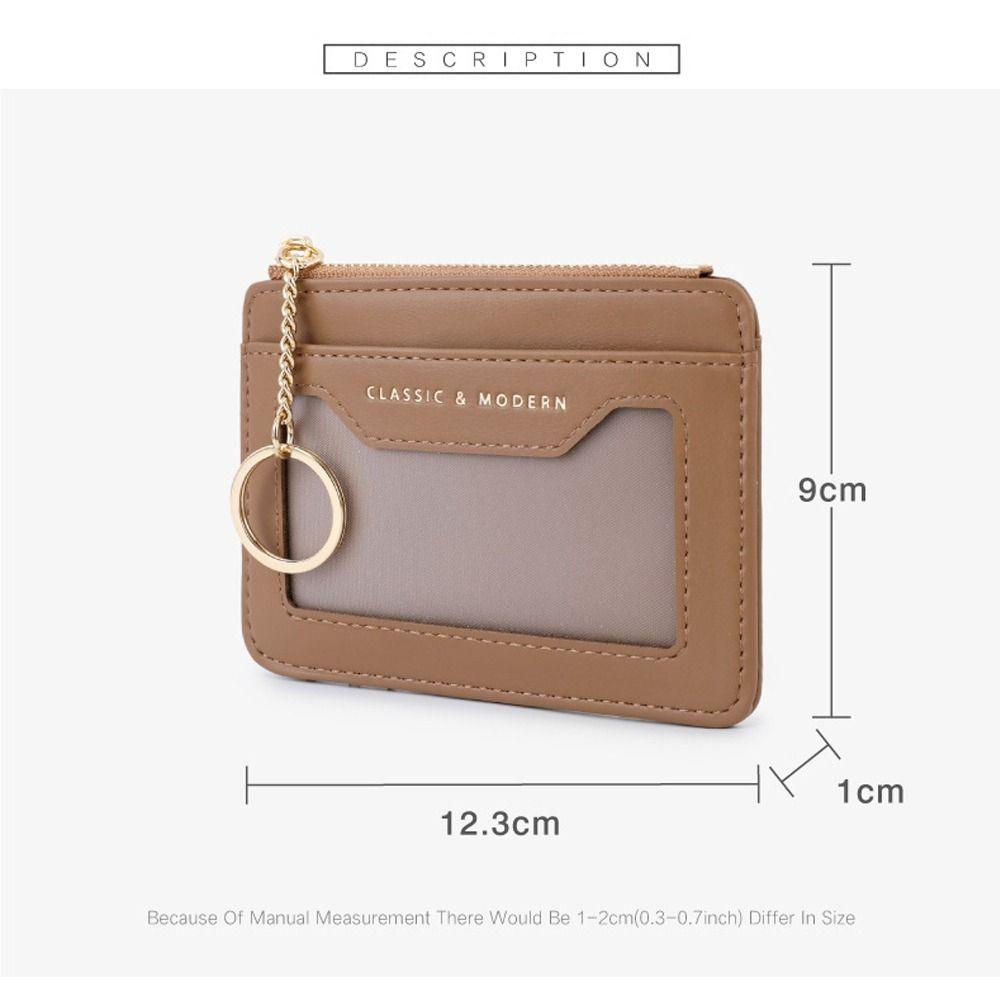 Portable Multi-card Slots Card Bag Keychain Hanging Leather Multi-card Wallet PU Leather Coin Purse Gifts