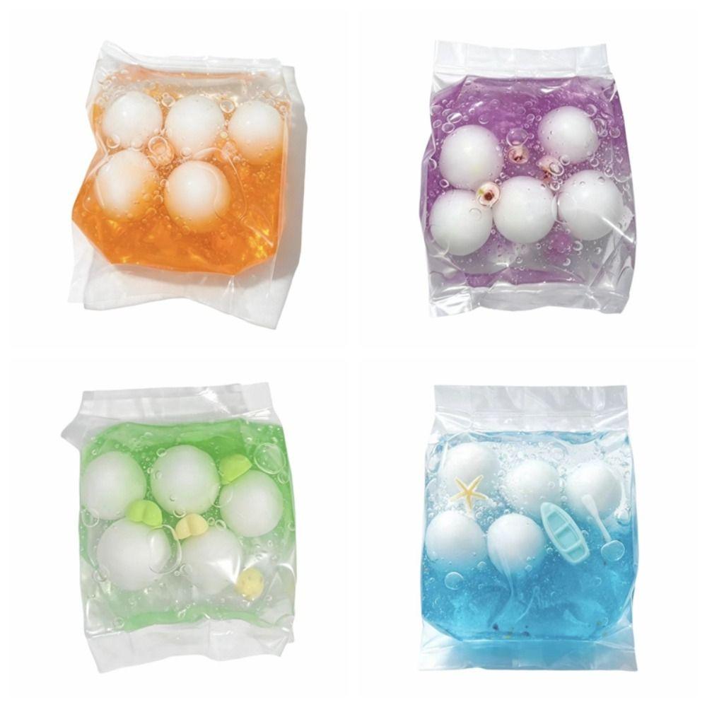 Fruit Color Crunchy Squishy Bag Handmade Sensory Dumpling Squishy Crispy Handmade Ball Desk Decor