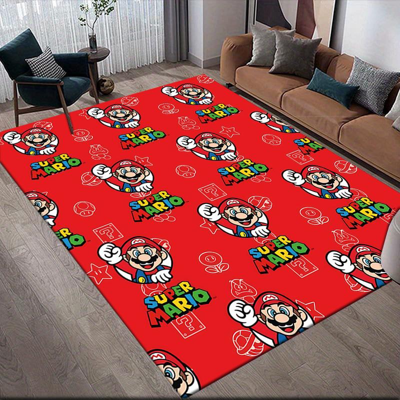 Super Mario Solo Full Print Anti-Slip Rug, Rectangular Carpet for Bedroom, Living Room & Game Area