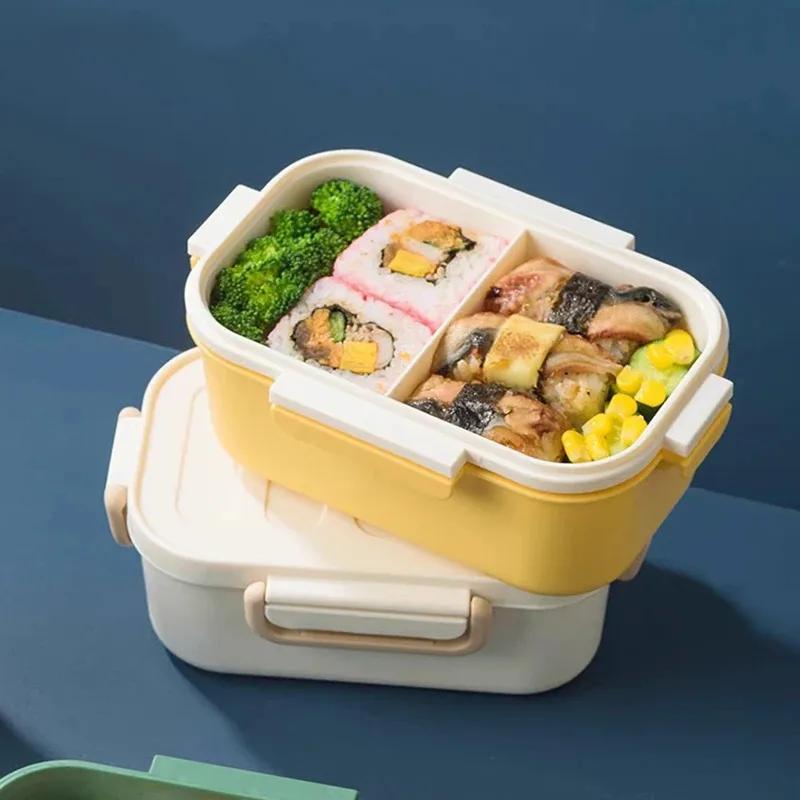 Double Layer Lunch Box Portable Compartment Bento Box Microwavable Food Container Picnic School Bento Lunchbox for Kids Children