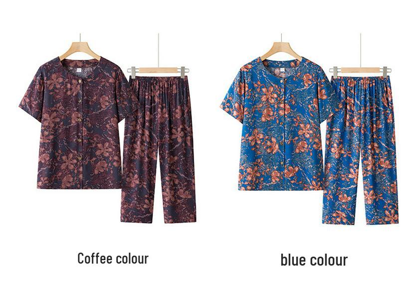 2026 New Style Lightweight Summer Cardigan and Short-Sleeve Set for Middle-Aged and Elderly Women