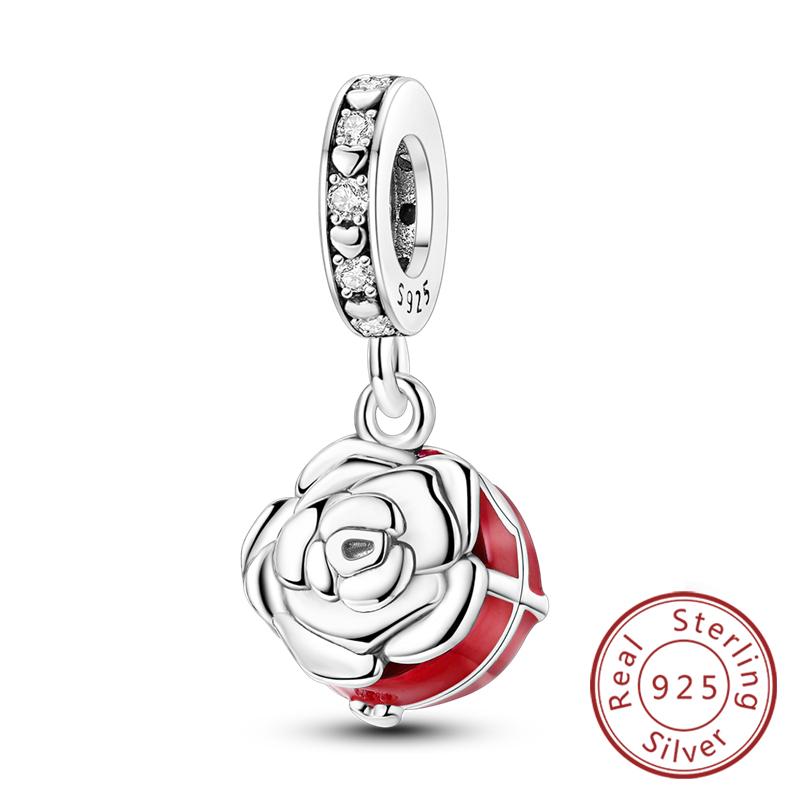 Red Series Charms Beads Pendan Copper Suitcase Red Wine High Heels Cherry Charm Fit Original Bracelet Woman Jewelry