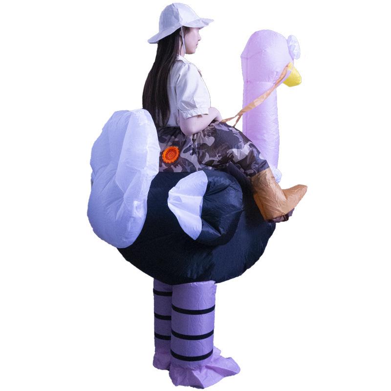 

Надувной костюм страуса: Глупый фламинго с выпученными глазами, мультяшный маскот динозавр для Хэллоуина