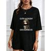 Crewneck T Shirt White Sloth With Coffee And Text Guten Morgen Cane Dunne Eis Casual Wear For Women