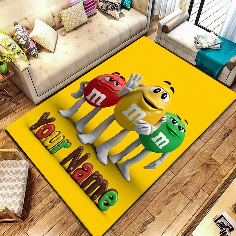 M&M's Custom Name Carpet Rug for Living Room Bedroom Home Sofa Decoration,Kids play Non-slip Floor Mat