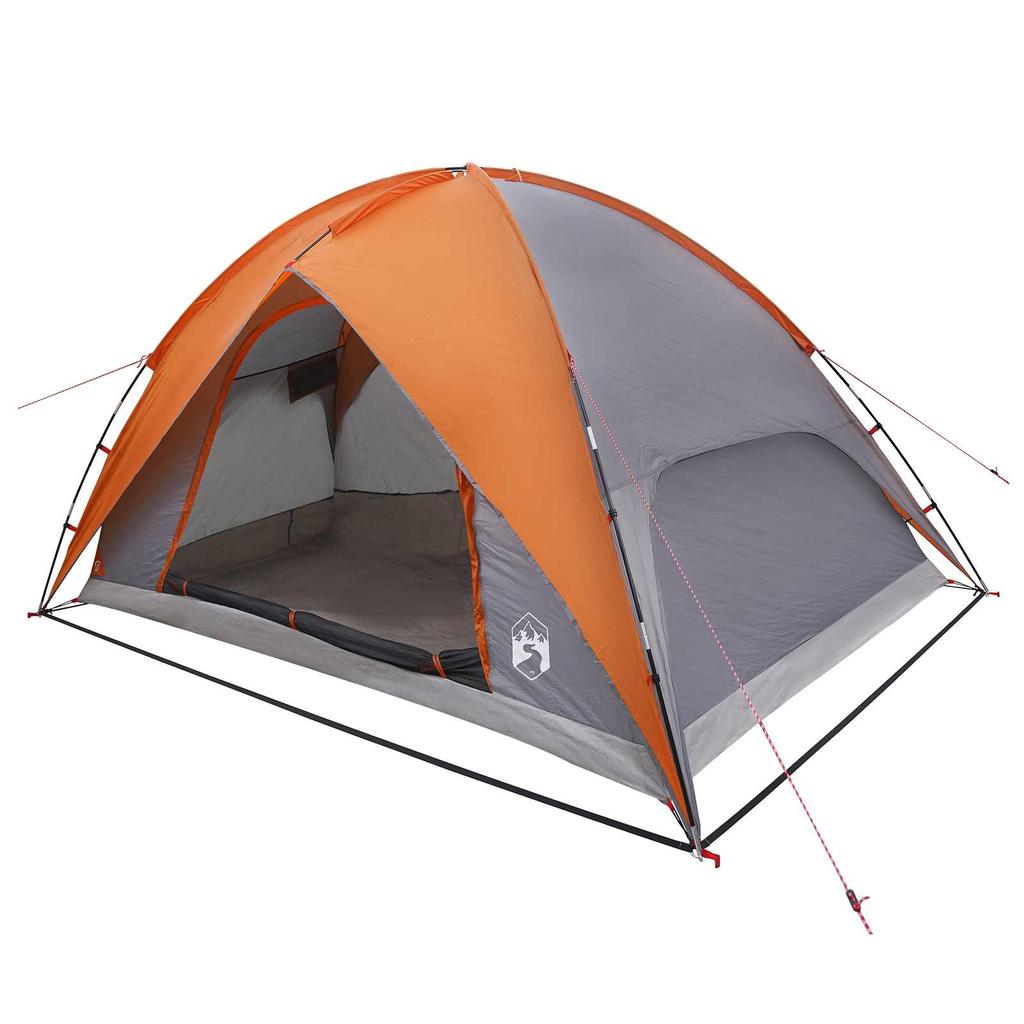 Camping Tent with Rain Fly Waterproof Dome Grey and Orange
