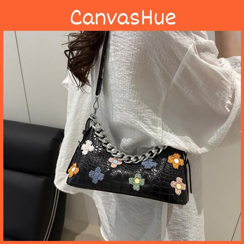 And Flower Fashion Chain Decoration Stone Texture Women Casual Bag Shoulder
