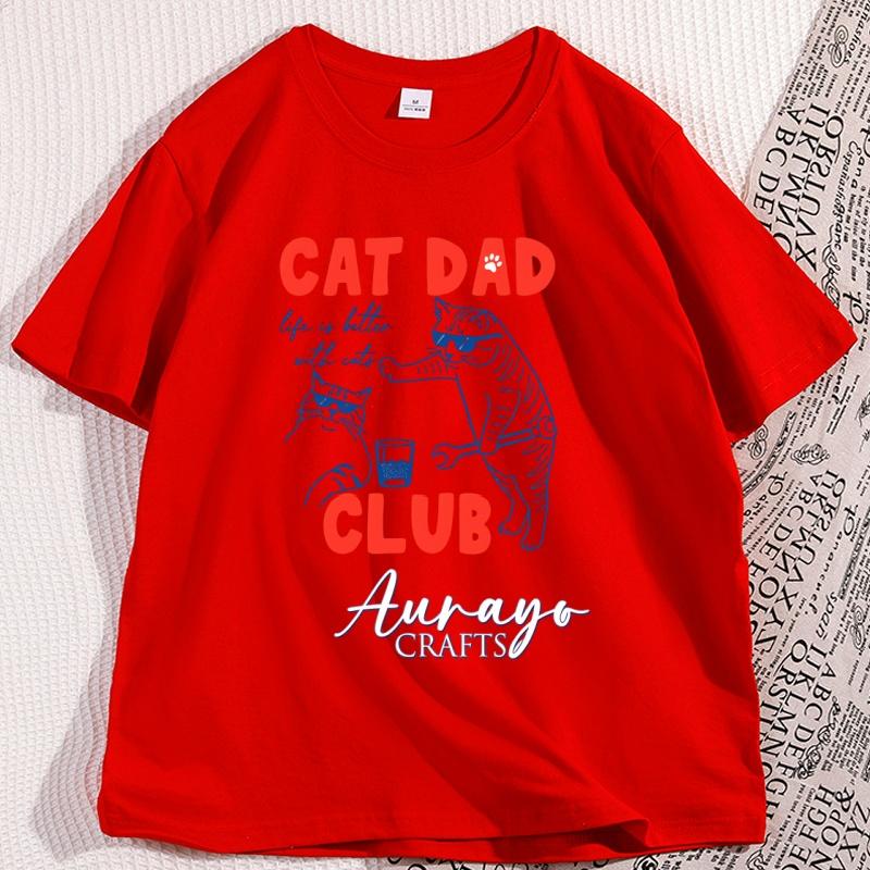 

Cat Dad TShirt Funny Cat Lover T Shirt Casual Cotton Short Sleeve Tshirt Loose High Quality Printed Graphic Tees Mens Clothes S