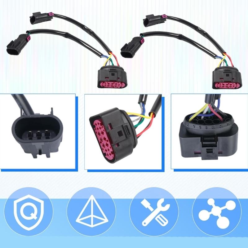 2Pcs Conversion Harnesses Plug Connector for Truck 2009-2018 Housing Headlight to Projector Headlight Wiring