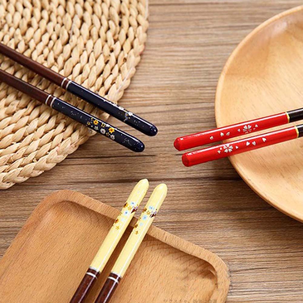 Tools Home Cherry Pattern Cooking Wood Wooden Chopsticks Sushi Chopsticks Dinnerware Tableware
