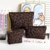 Portable Leopard Print Makeup Bag Large Capacity Zipper Design Cosmetic Bag Toiletry Bag Home Travel
