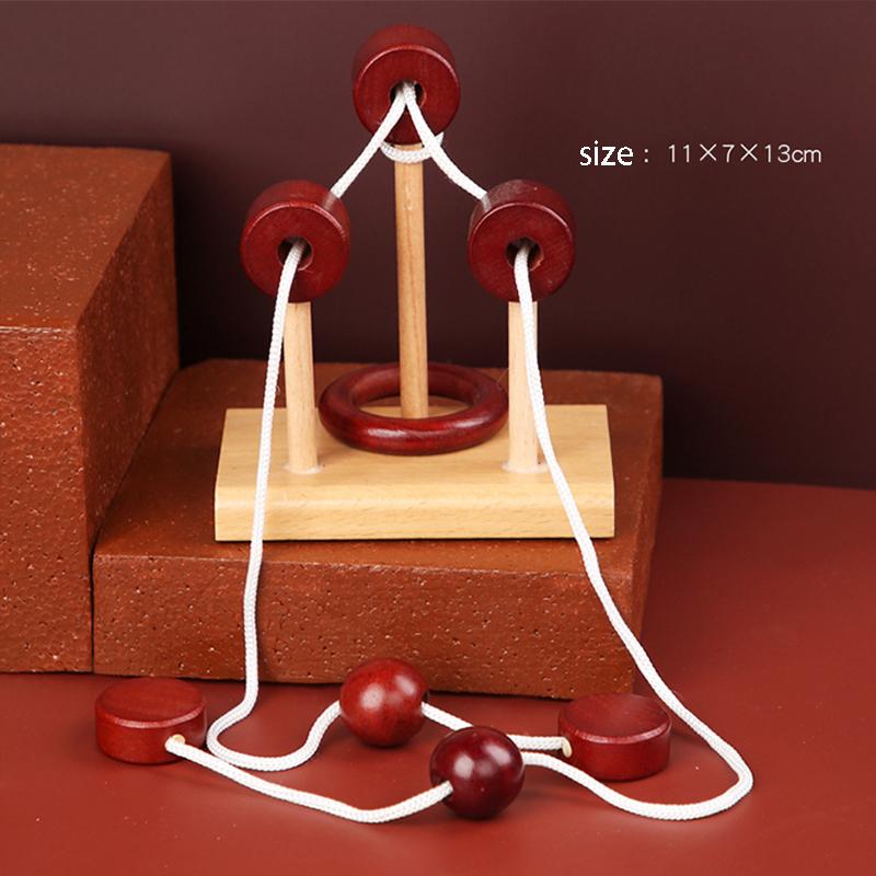 Ahşap Kilidi Açma Stres Giderici Oyuncaklar Luban Kilidi Zeka Oyunu İp Çözme Döngü Bulmacası Yetişkinler Çocuklar İçin Eğitici Oyun