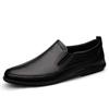 Fashion Genuine Leather Men Boat Shoes Breathable Mens Business Loafers Antiskid Casual Footwear Handmade Slip on Flats Simple Moccasins