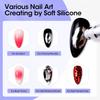 2pcs New Multifunctional Nail Art Dotting Pen Press-Type Multi-Headed Size Nail Point Ballpoint Pen Wave Point/Smudge/Spot Drill