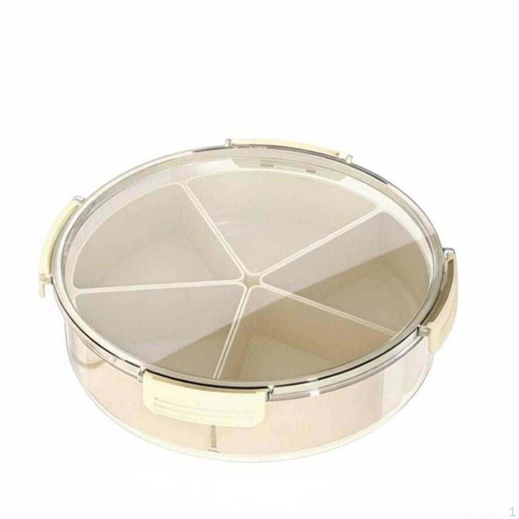 MultiFunctional Rotatable Snack Tray, Compartment Fruit Box, Sealed Clasp, Minimalist