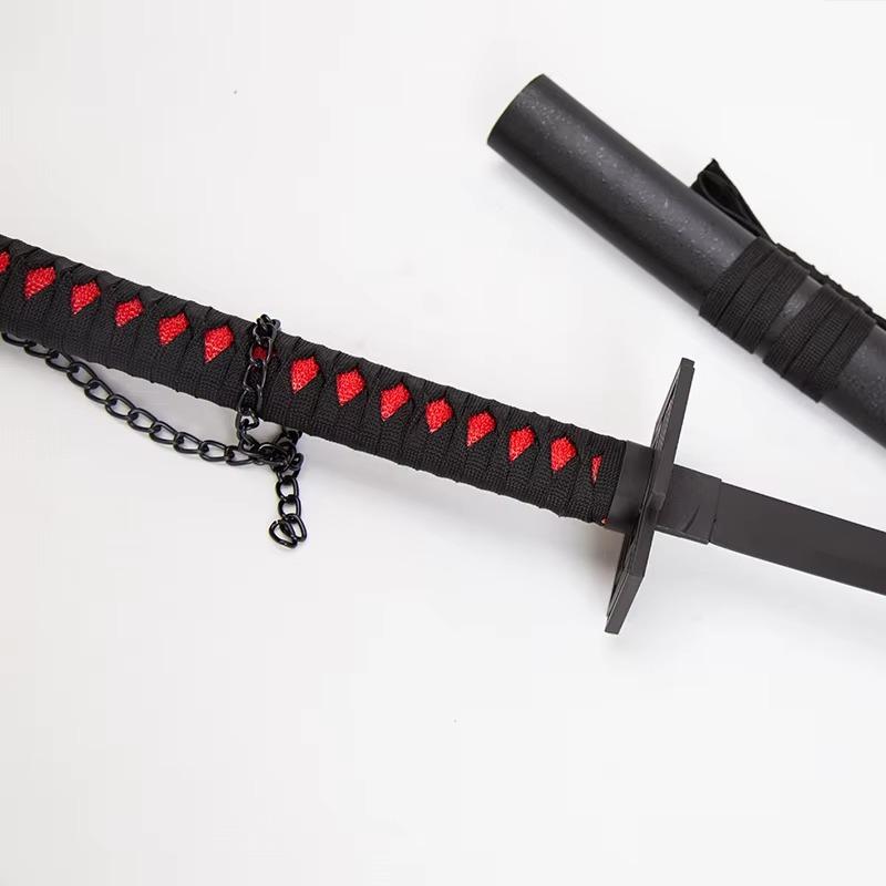 104cm Kurosaki Ichigo Samurai Sabre Anime Bleach Cosplay Custom Prop Ninja Blade Real Size Japanese Katana Swords Kid Toys Gifts