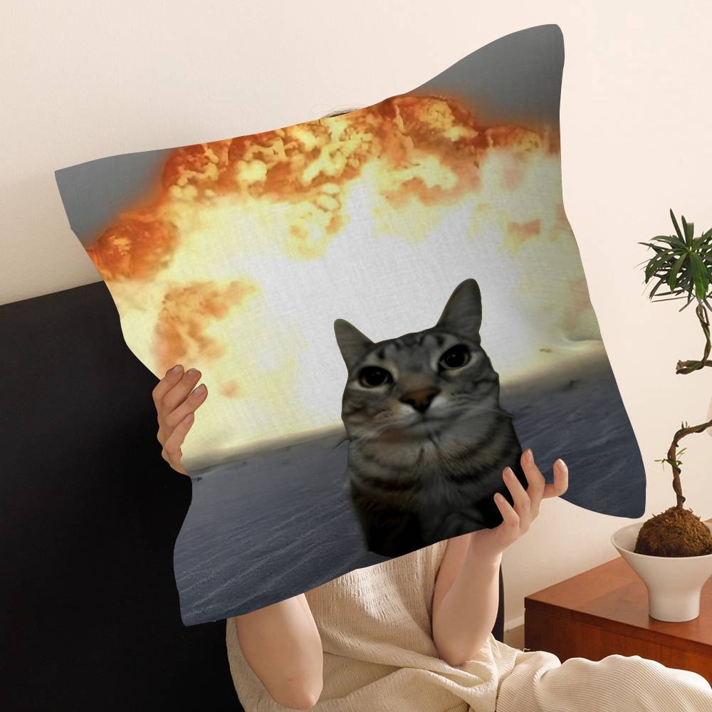 

cat funny Cushion Cover Car Throw Pillow Case For Sofa Car Christmas Gift 40x40cm 45x45cm 30x30cm