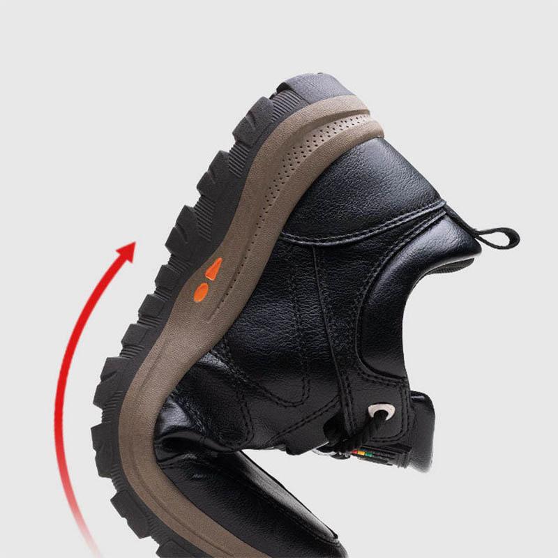 Podzimní a zimní pánské kožené boty Ležérní mokasíny Neklouzavá měkká podešev Obuv pro středního a staršího tatínka Ploché boty