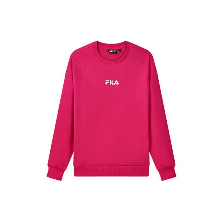 FILA Толстовка с вышитым логотипом однотонная флисовая с круглым вырезом мужская толстовка Розово-розовая F51U138295F-PK L