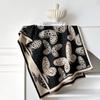 New Elegance Women Butterfly Print Scarf  Winter Warmer Pashmina Two-Sided Scarves Female Shawls Thick Blanket Wraps Foulard