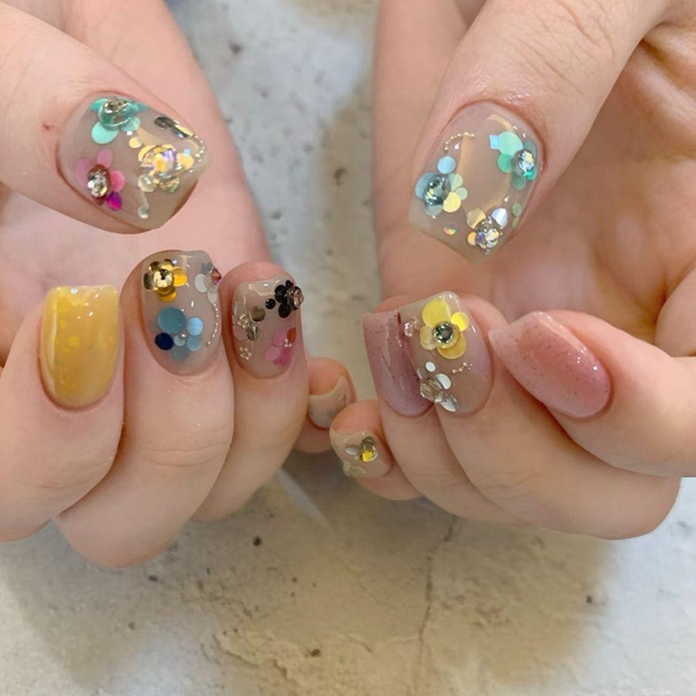 Colorful Glitter Nail Accessories 6-Grid Sequins Nail Decorations Nail Art Decorations Nail Salon
